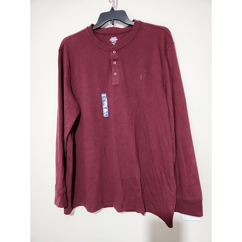 Izod Long Sleeve shirt XL color Burgundy Relaxed Classic. New